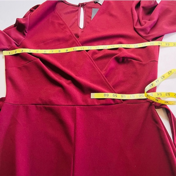 NWT FashionNova Burgundy Balloon Long Sleeve Jumpsuit - Picture 4 of 6